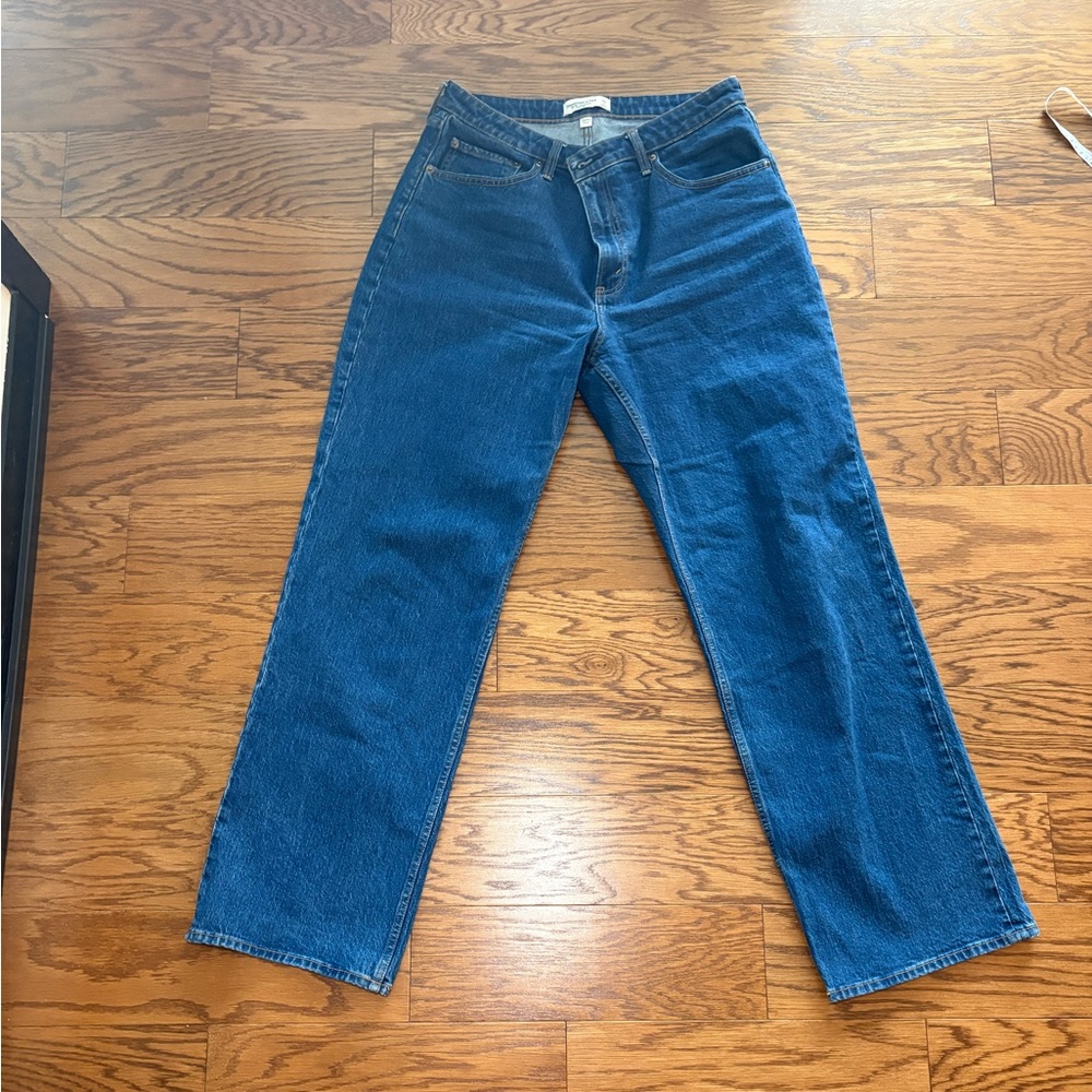 Abercrombie & Fitch High Rise Curve Love Dark Blue Jeans (long)